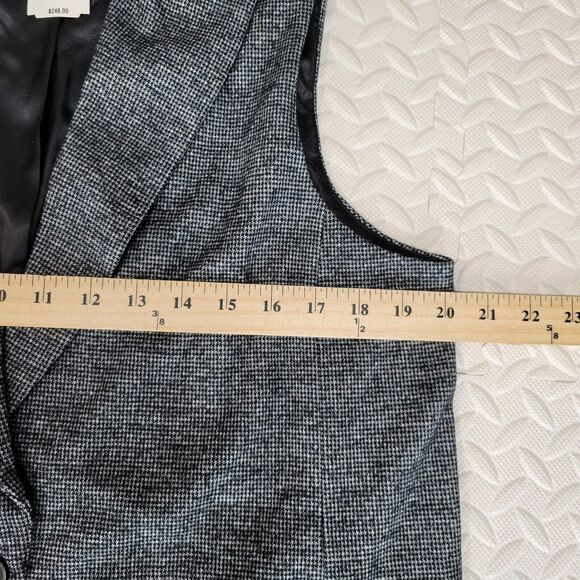 J Mclaughlin Cate Vest Size Large Tunic Blazer Black White Houndstooth Wool NEW - Picture 10 of 11
